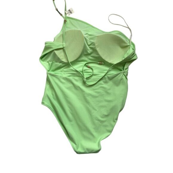 Aerie Lime Green Beaded One Shoulder One Piece Swimsuit NWT Size M - Picture 3 of 6